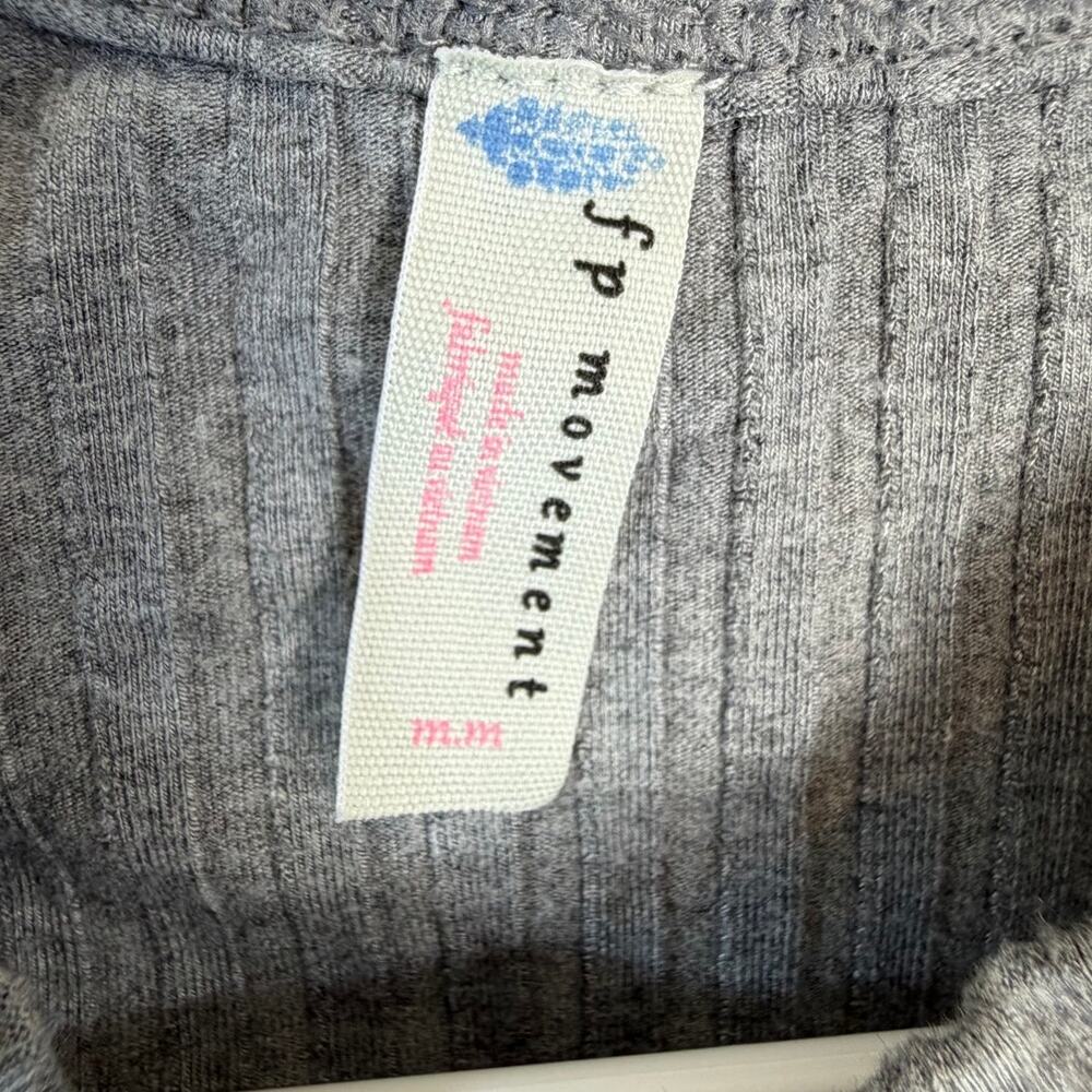 FP‎ Movement Ribbed High Neck Tank Top Women Size M Gray Activewear Athleisure - Picture 2 of 5